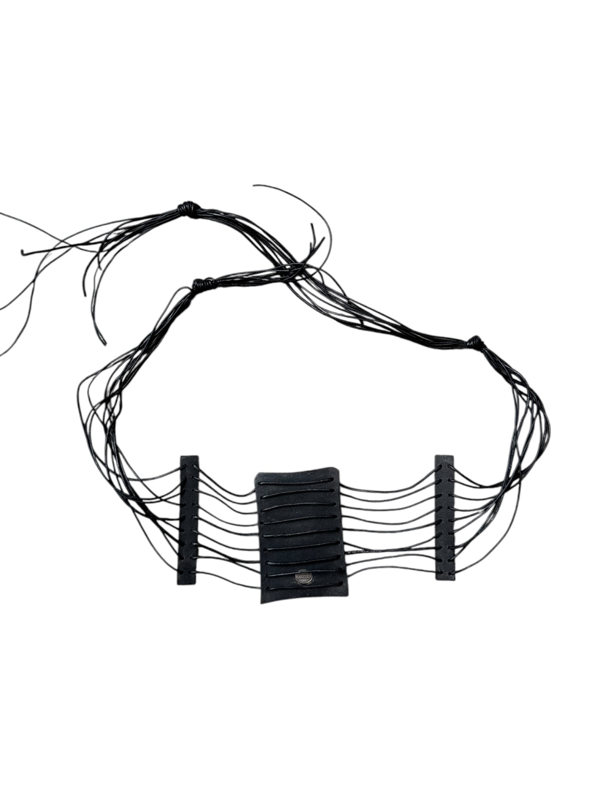 JEAN PAUL GAULTIER 1990s BLACK LEATHER MASSAI CHOKER