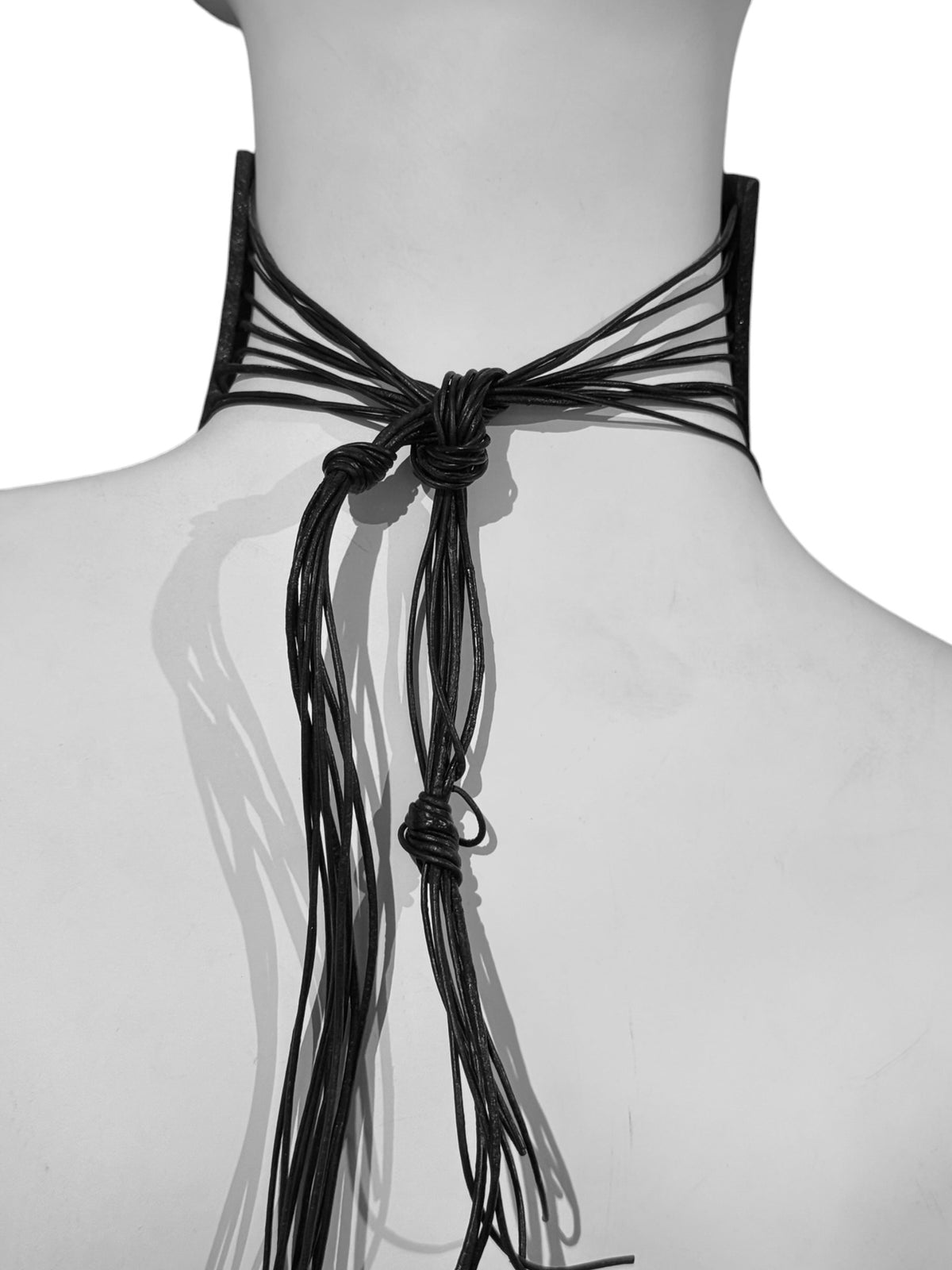 JEAN PAUL GAULTIER 1990s BLACK LEATHER MASSAI CHOKER