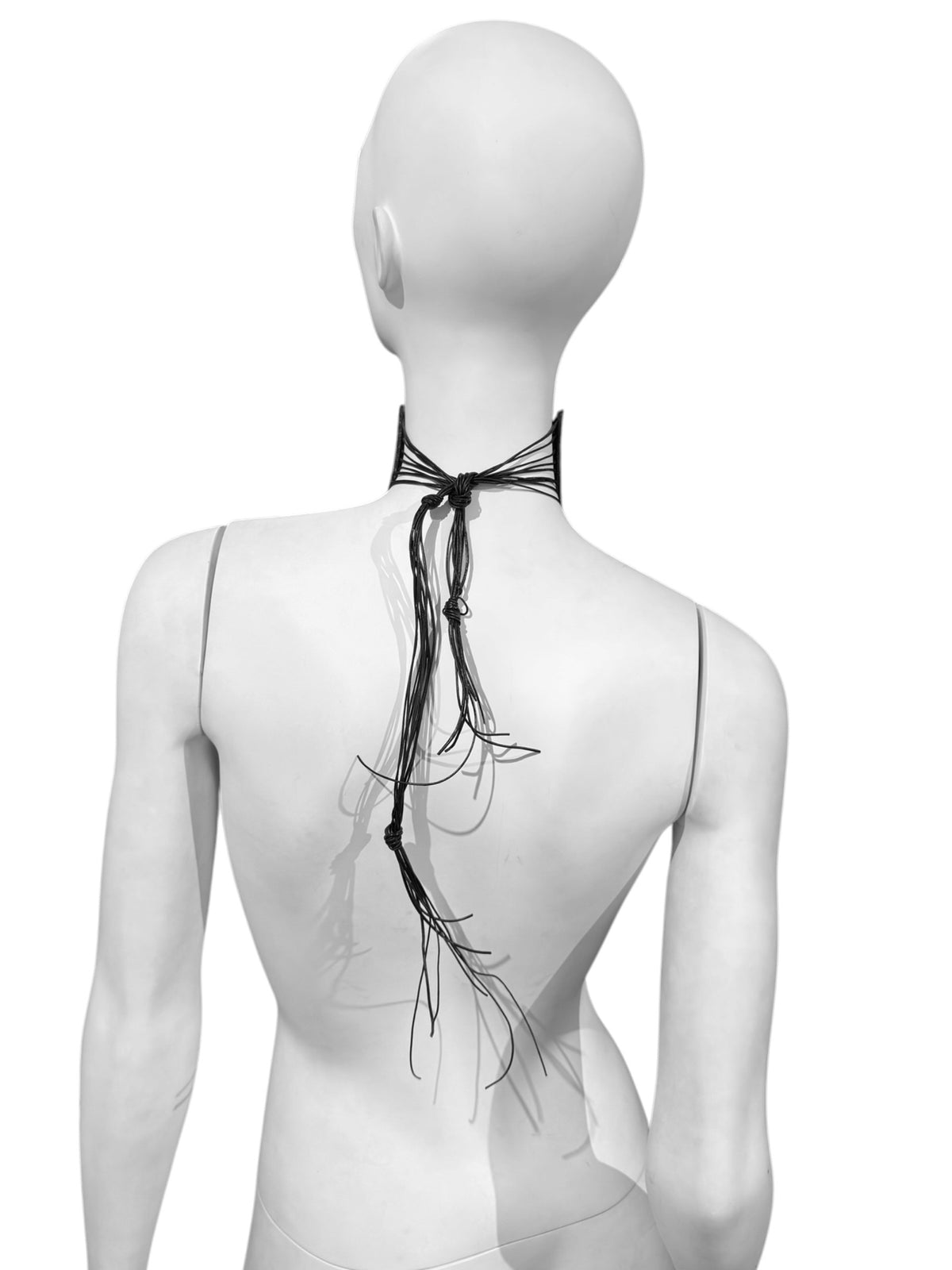 JEAN PAUL GAULTIER 1990s BLACK LEATHER MASSAI CHOKER