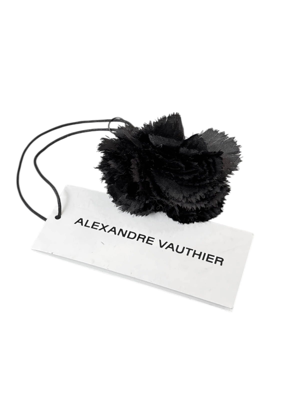 ALEXANDRE VAUTHIER 2020s BLACK SILK FLOWER BROACH