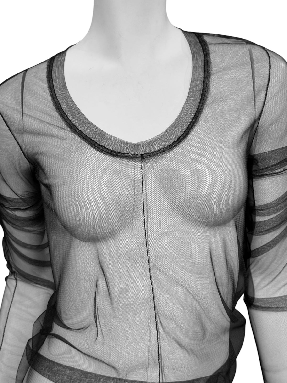 MARC LE BIHAN 2020s BLACK MESH TOP