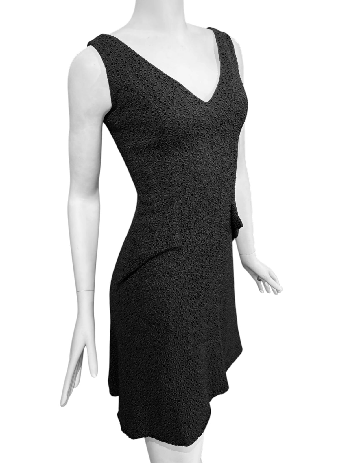 CHRISTIAN DIOR SS1998 BLACK SILK BRODERIE ANGLAISE MINI DRESS