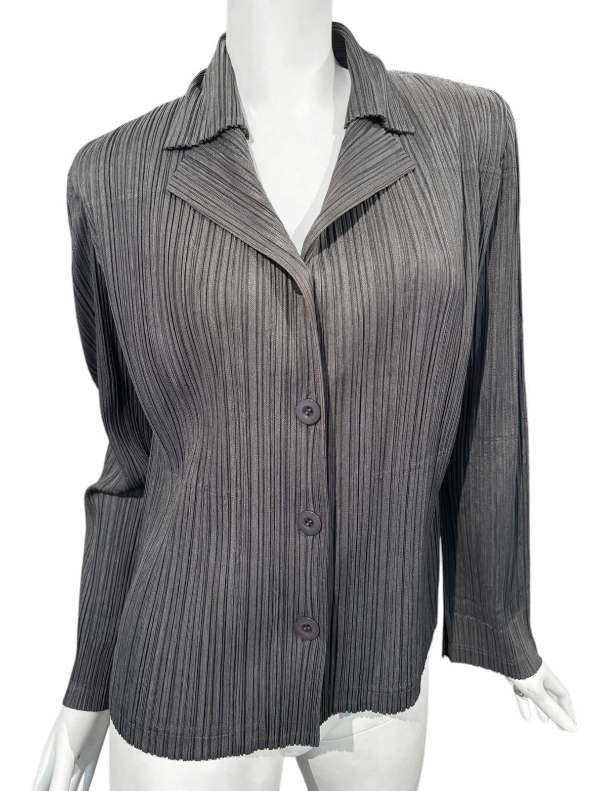 PLEATS PLEASE ISSEY MIYAKE FW2014 GREY PLEATED JACKET